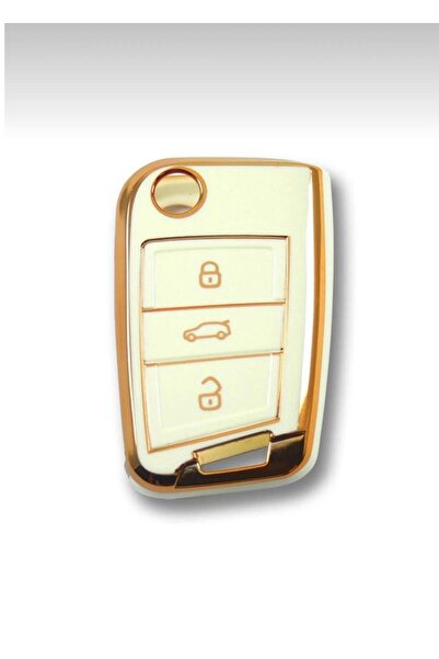ÖZEN KEYS Volksvogen Skoda Car Key Cover Luxury 1. Quality White Gold