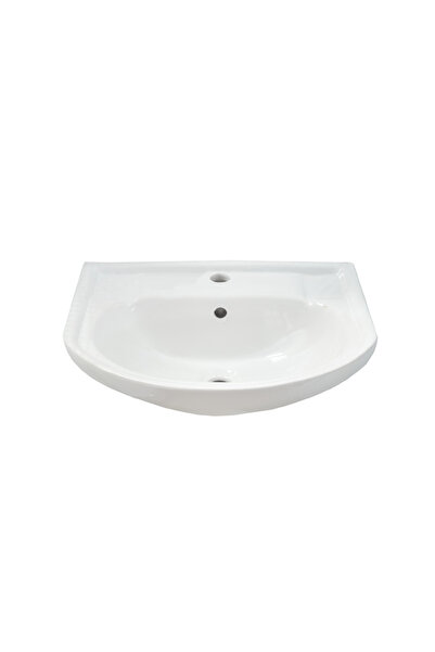 regata Lavoar cu piedestal Simple, 50 cm, ceramică albă, cu orificiu pentru p...