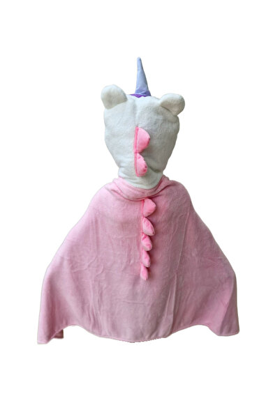 Leechy Halat de baie cu gluga pentru copii, Super Pufos, Dim:70x140 cm, Roz Unicorn