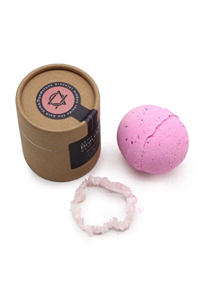 AW Gifts Set Bombă de baie și brățară cu Cuarț roz