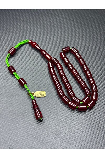 EnazStore İsa Balkaya Usta İşçilikli Özel Vişne Renk Bilek Boy Sıkma Kehribar...