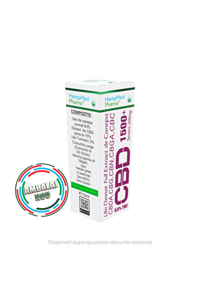 Hempmed Pharma Ulei de cânepă ozonat cu extract complet CBD 1500 mg