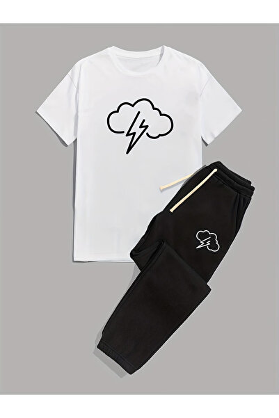 Flow touch Printed Oversized Lower Upper Tracksuit Set