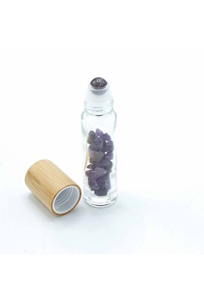 AW Gifts Sticluță cu rolă, cu ulei esențial și pietre prețioase - Ametist