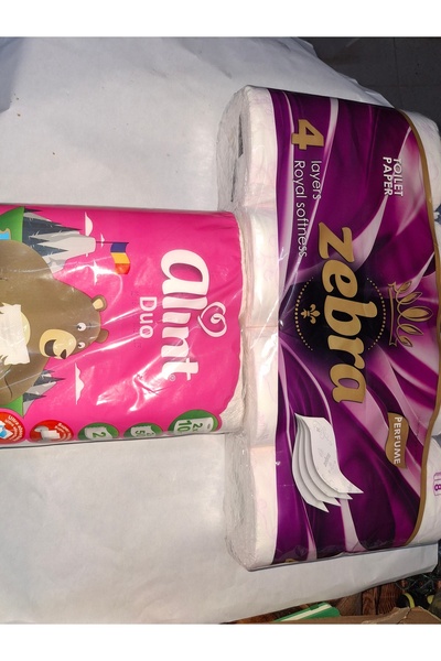 Zebra Zebra Toilet Paper - 4 Layers 8 Rolls/Pack + Alint 2 Kitchen Towels 50/...