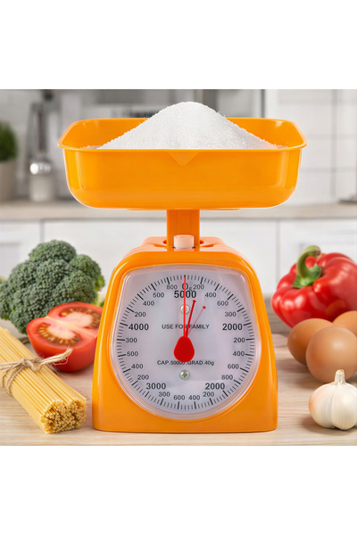 Issa Mechanical Kitchen Scale 20x12cm 5kg with Detachable Tray 15x5cm and Dis...