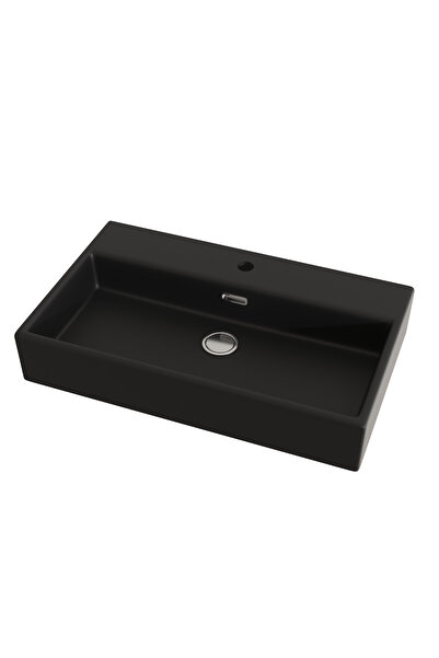 CELESTA Lavoar de baie de blat Urban 70, 70x41x14 cm, ceramică neagră mată