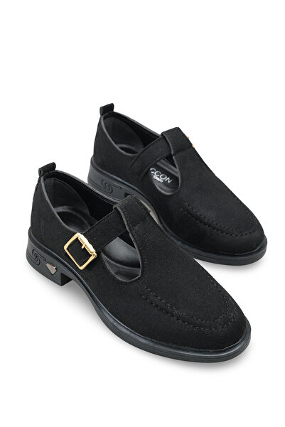 Riccon نسائي حذاء لوفر 0012350 أسود جلد سويدي