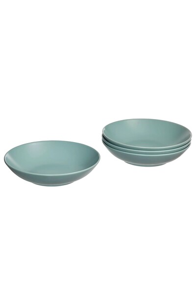 IKEA QUİCK 4 Adet Derin Çukur Tabak Çap 23 Cm 4'lü Set Yemek Tabağı Stoneware...