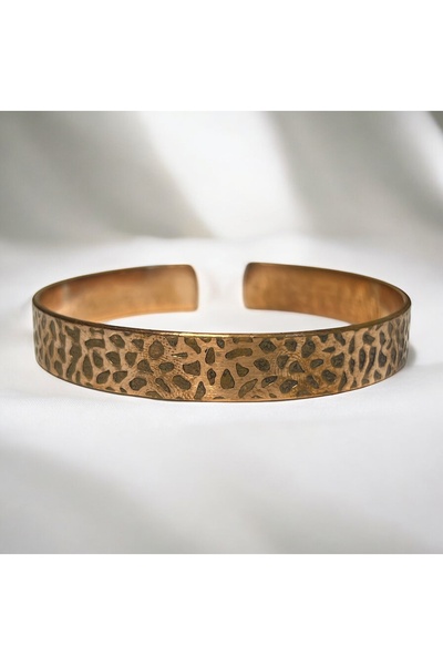 PrestigeSO Nokta Patterned Pure Copper Bracelet - Handmade Adjustable Design