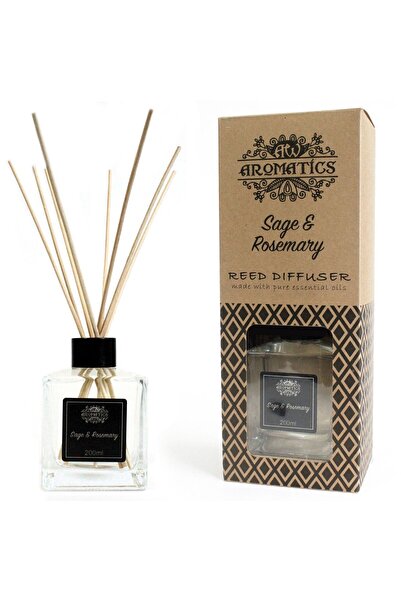 AW Gifts Difuzor cu bețișoare, ulei esențial de salvie și rozmarin 200 ml