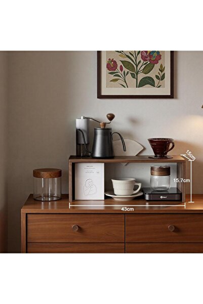 Nowella Home Doğal Ahşap Kahve Köşesi Rafı - Kahve Köşesi Rafı - Ladin Ahşap ...
