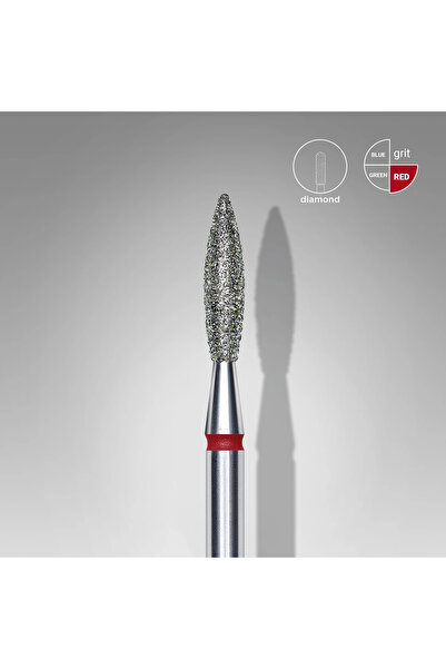 STALEKS Elmas Alev Freze, Kırmızı, Çap 2,3 mm, Çalışma Kısmı 10 mm