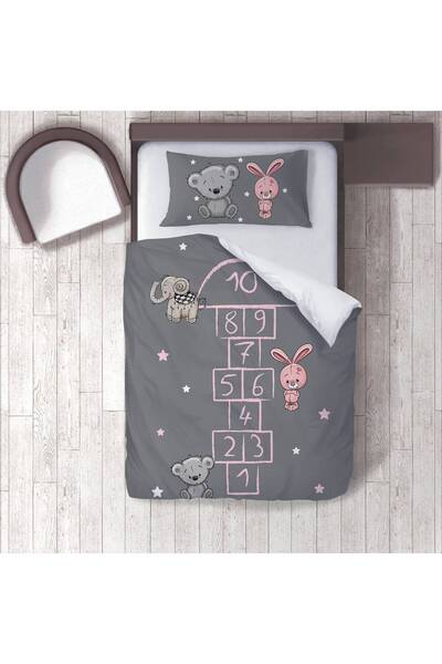 instababyrooms Children's Room Cotton Lu Duvet Cover Set Bed Sheet Sız Hayvan...