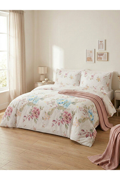 CollessiaHome %100 Cotton Ranforce Double Duvet Cover Set - Spring Breeze