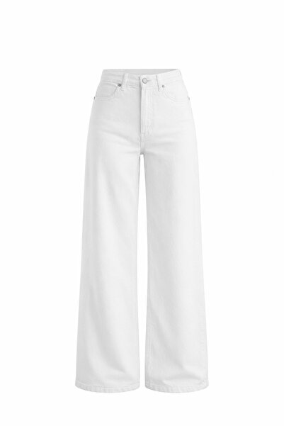 HAZELANNA ușor Blugi casual albi din material textil