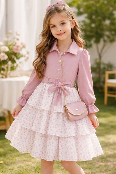 Kids KIZ ÇOCUK PUANTİYELİ ÇANTALI ELBİSE-7-8 YAŞ