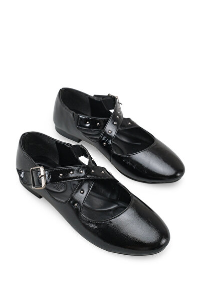 Riccon Ženska Baletanke 0012019 crna rustikalna