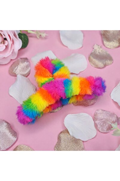 Glamluxe Rainbow Colored Plush Hairpins – Women's Hairpins Large Size Soft Pl...