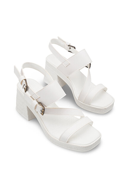 Riccon Women's Heels Sandals 0012341 White