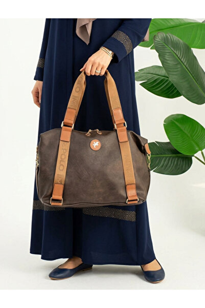 Çanta Trend Miami Polo Clup Brown Soft Faux Leather Casual Women's Handbag Sh...