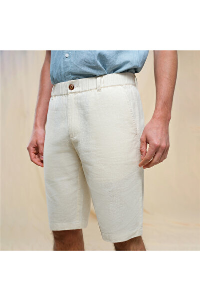 Giordano Men's Slim Linen Cotton Bermuda Shorts