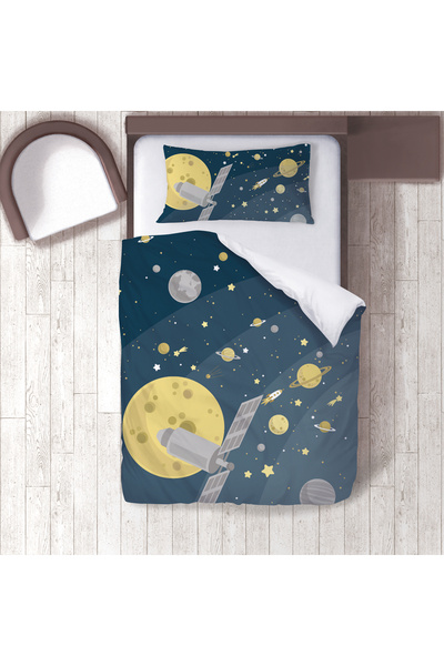 instababyrooms Children's Room Cotton Lu Duvet Cover Set Bed Sheet Sız Uzay N...
