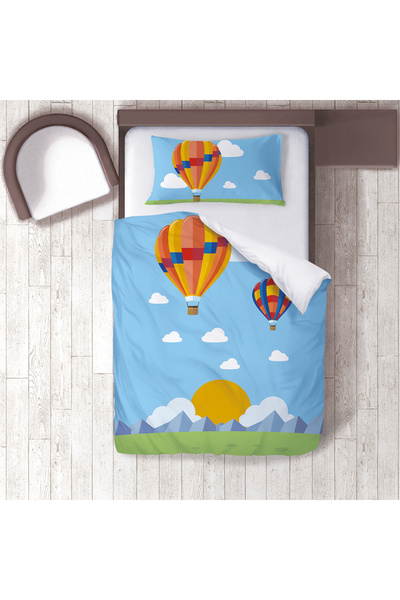 instababyrooms Children's Room Cotton Lu Duvet Cover Set Bed Sheet Sız Balonlar