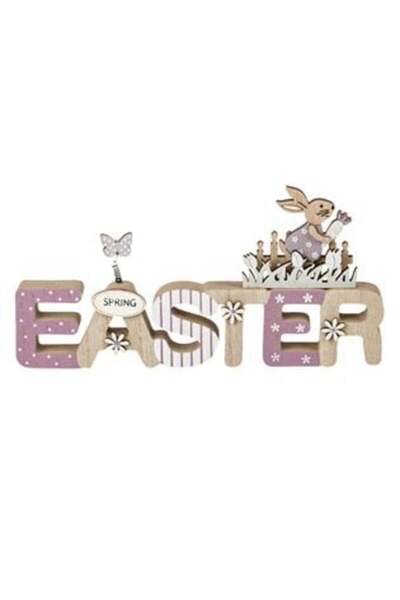 OEM Easter Spring Wooden Decoration Lilac Rabbit 23 x 2 x 12 cm