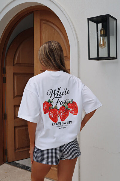 THE RULE تي شيرت نسائي Life Is Sweet مطبوع كبير الحجم 100% قطن واسع القصة ملم...