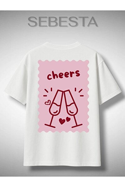 Sebesta Fashion تي شيرت تشيرز مطبوع بريميوم كبير الحجم