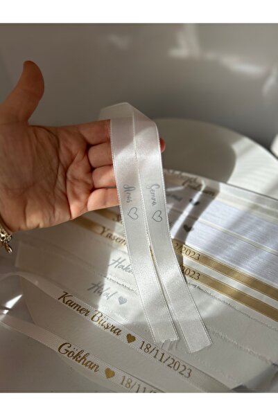 ALYANSHOME 2 cm Saten Söz Nişan Yüzük Kurdelası İsimli