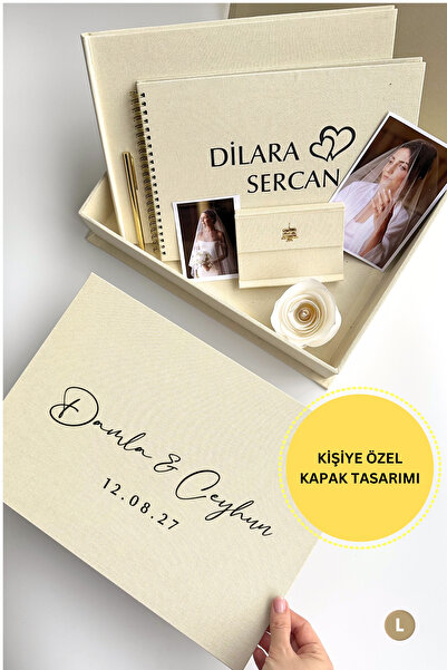 Norm Design L Büyük, KETEN | Düğün, Bebek, Albüm, Hatıra Saklama Kutusu | Kiş...