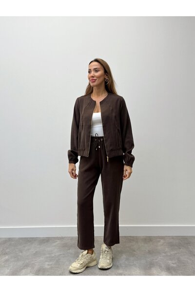 4S WOMEN Γυναικείο σετ 4s με παντελόνι με φερμουάρ στο επάνω μέρος και πολύ λ...