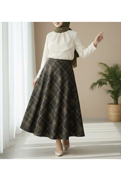 SHİROSA Plaid Patterned Tesettür Skirt