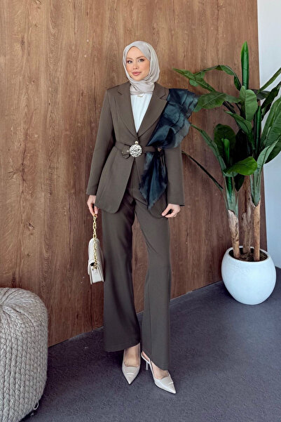 Hazamoda Marna Ruffle Set Khaki