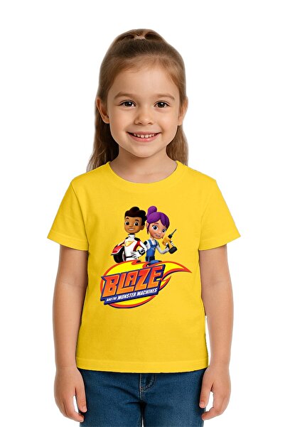 SEDİRLİ Unisex Blaze Printed Kids T-Shirt Cotton Combed Cotton Fabric