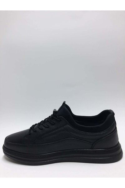 Hsa Genuine De Leather Leather Lace-Up Light Sole Black Color Daily Comfortable Summer Men's Shoes
