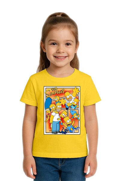SEDİRLİ Unisex Simpsons με τύπωμα Παιδικό μπλουζάκι από χτενισμένο βαμβακερό ...