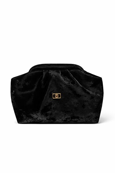 JARDEE Jena Kadın Siyah Yansımalı Saten Süet Yumuşak Suni Deri Askılı Clutch ...