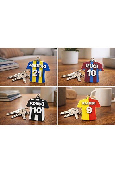 Exyrio Kişiye Özel Futbol Forma Anahtarlık – İsim ve Numara Yazılı Anahtarlık...