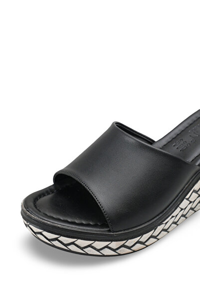 Riccon Women's Heels Slipper 00122110 Black Skin