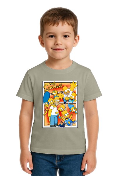 SEDİRLİ Unisex Simpsons με τύπωμα Παιδικό μπλουζάκι από χτενισμένο βαμβακερό ...