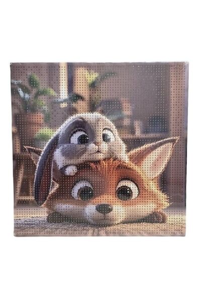 OEM Kit de pictură cu diamant, Nick și Judy, Zootopia, 5D, 30 x 30 cm, Multic...