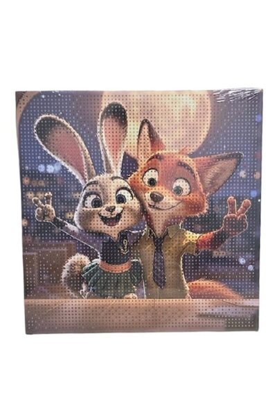 MASHASHOP Kit de pictură cu diamant, Nick și Judy, Zootopia, 5D, 30 x 30 cm