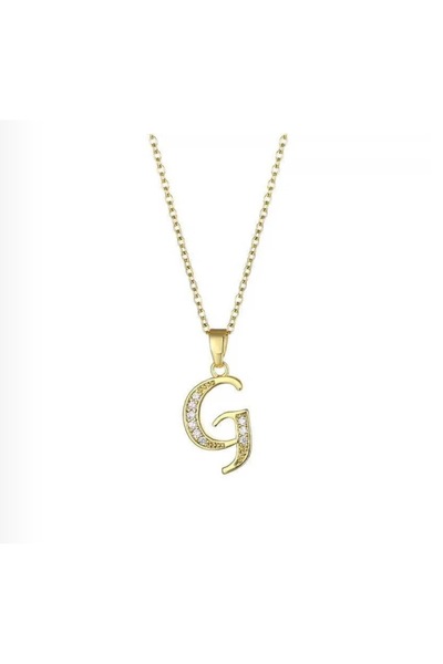 SY AKSESUAR Çelik Gold Harf Kolye 45cm