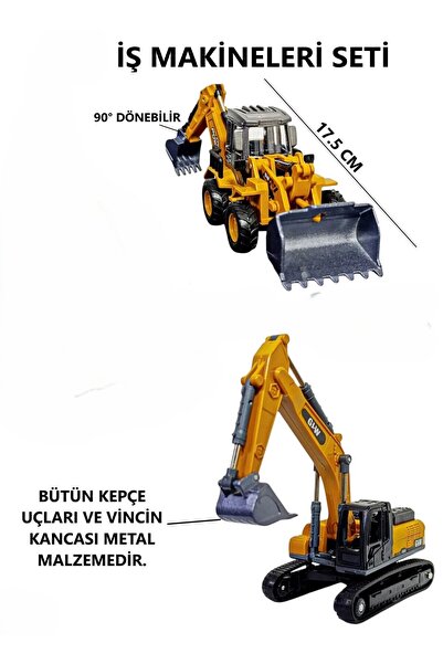 Ailenizin Oyuncakçısı مجموعة من 2 معدات بناء: مجرفة، رافعة، حفار-لودر - معدات...