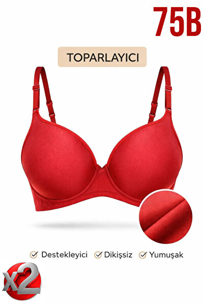 PRUSA İÇ GİYİM Women's Padded (Supported) B Wired t Shaping / Sculpting Red B...