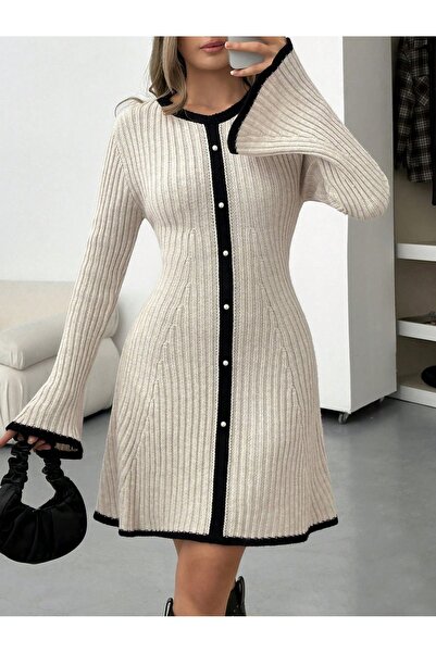 DEHA textile Tricot Dress with Pearl Detail