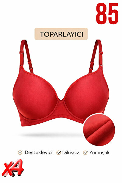 PRUSA İÇ GİYİM Women's Padded (Supported) B Wired t Shaping / Sculpting Red B...